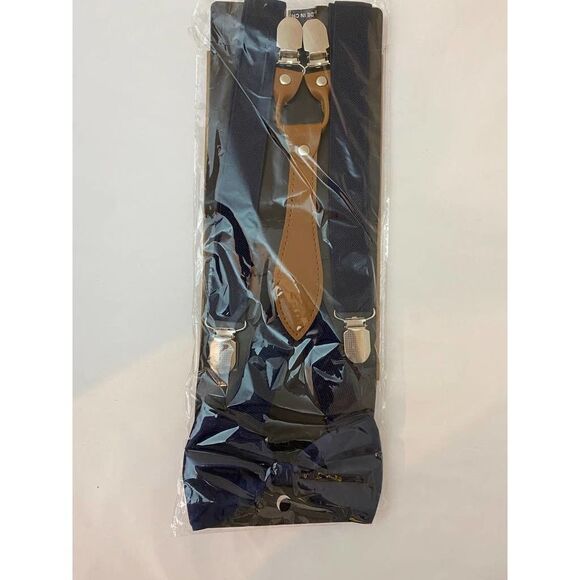 Suspenders and Bow Tie (Clip) Navy Blue NWT - Jiaqee - Picture 2 of 2